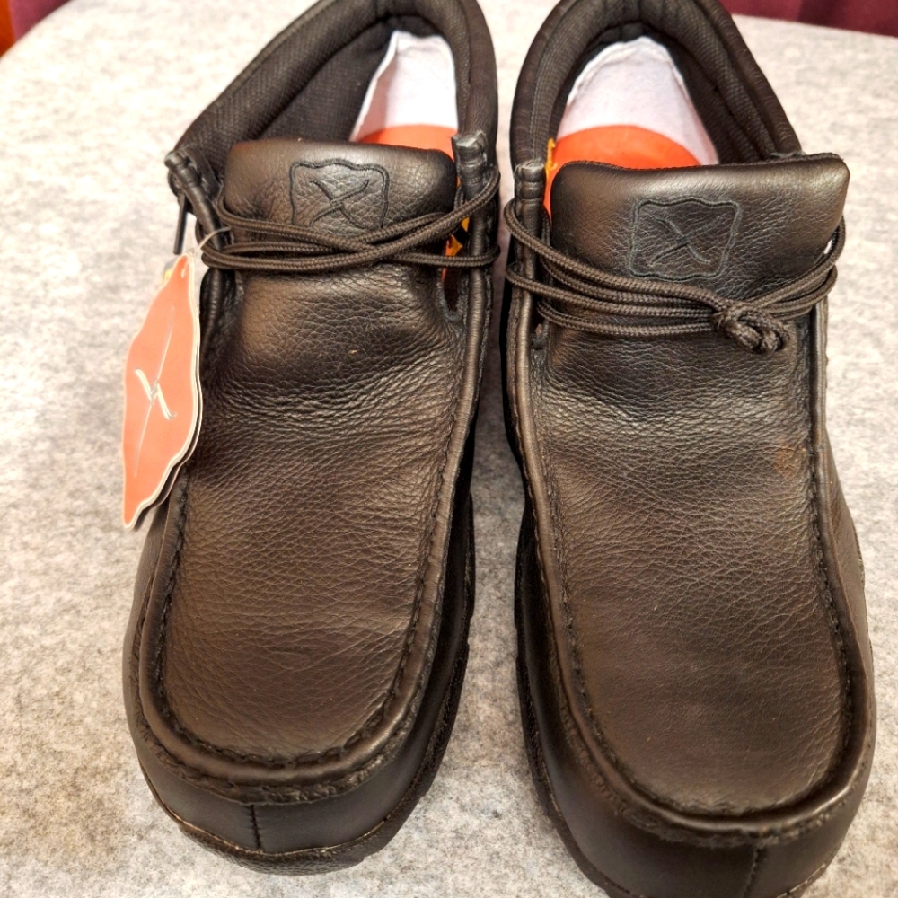 Twisted X Black Leather Safety Toe Moc